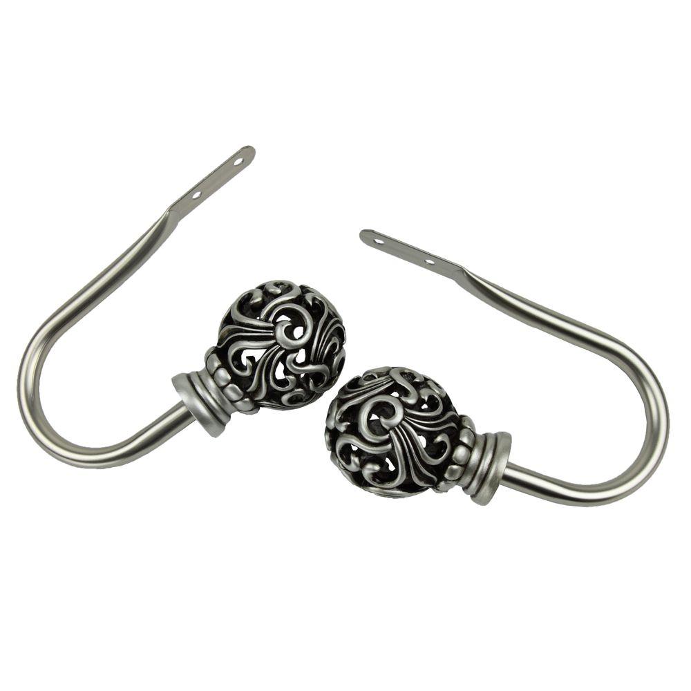 Rod Desyne Adora Holdback Pair in Satin Nickel4816035 The Home Depot