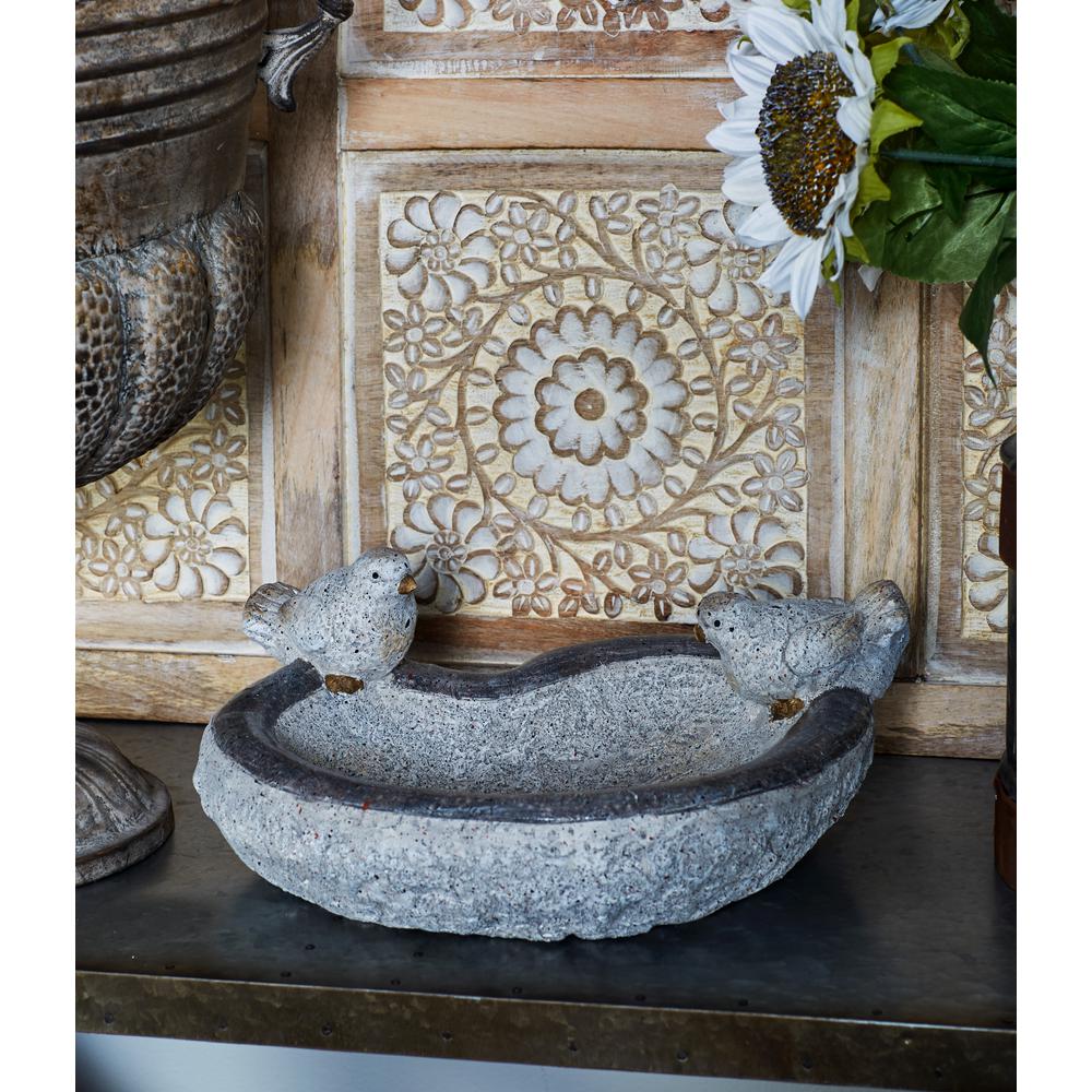 Litton Lane 6 In X 12 In Distressed White Polystone Heart Shaped