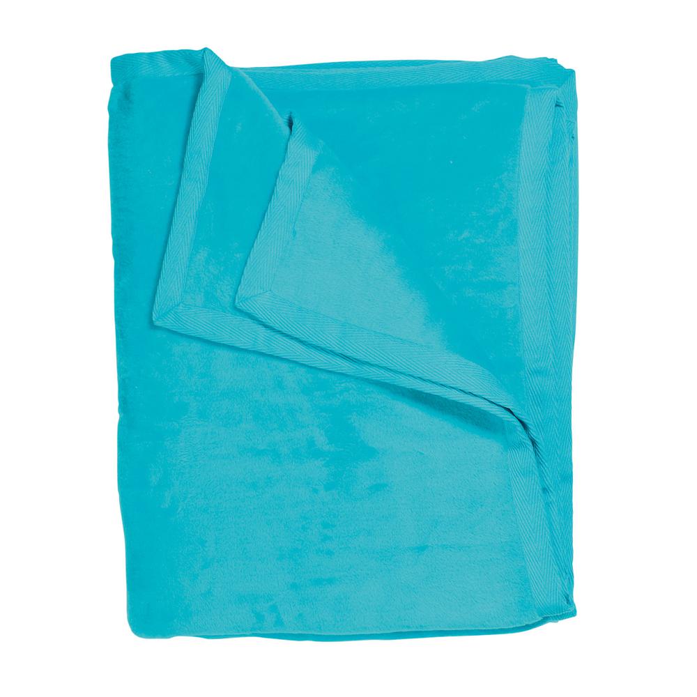 The Company Store Cotton Fleece Turquoise Full Woven Blanket KO18F