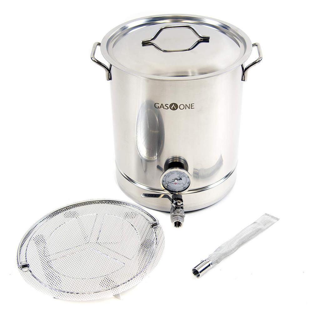 Gas One Brew Kettle Complete Kit 64 qt. Stainless Steel Stock PotBP64