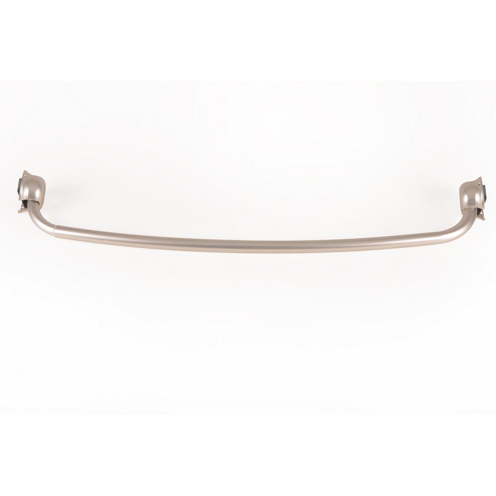 JACUZZI 72 in. Aluminum Adjustable Curved Shower Curtain Rod in Brushed