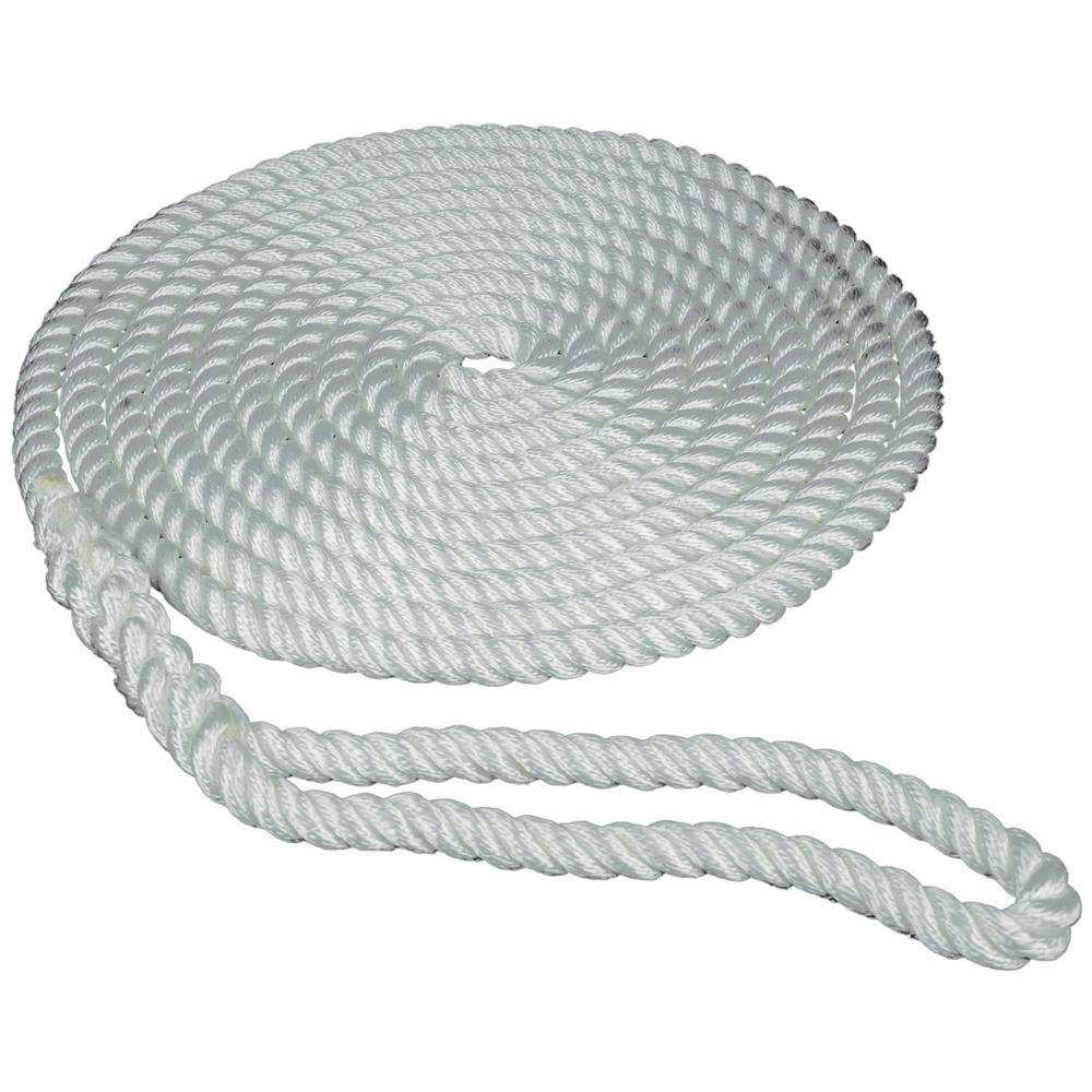 4 White Twisted Nylon Boat Dock Lines 3//8/" Marine Rope Each 10/' /& 15/' ft 2