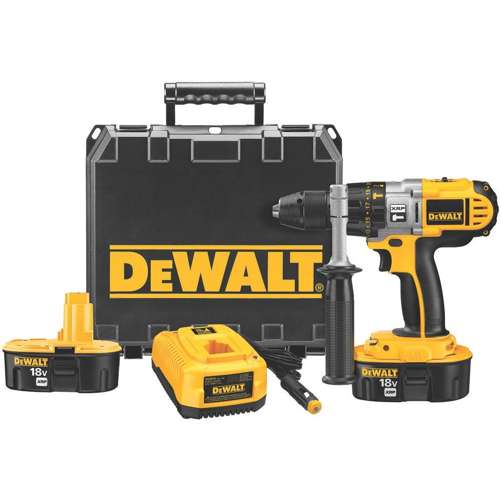 DEWALT 18-Volt XRP NiCd Cordless 1/2 in. Hammerdrill/Drill/Driver ...