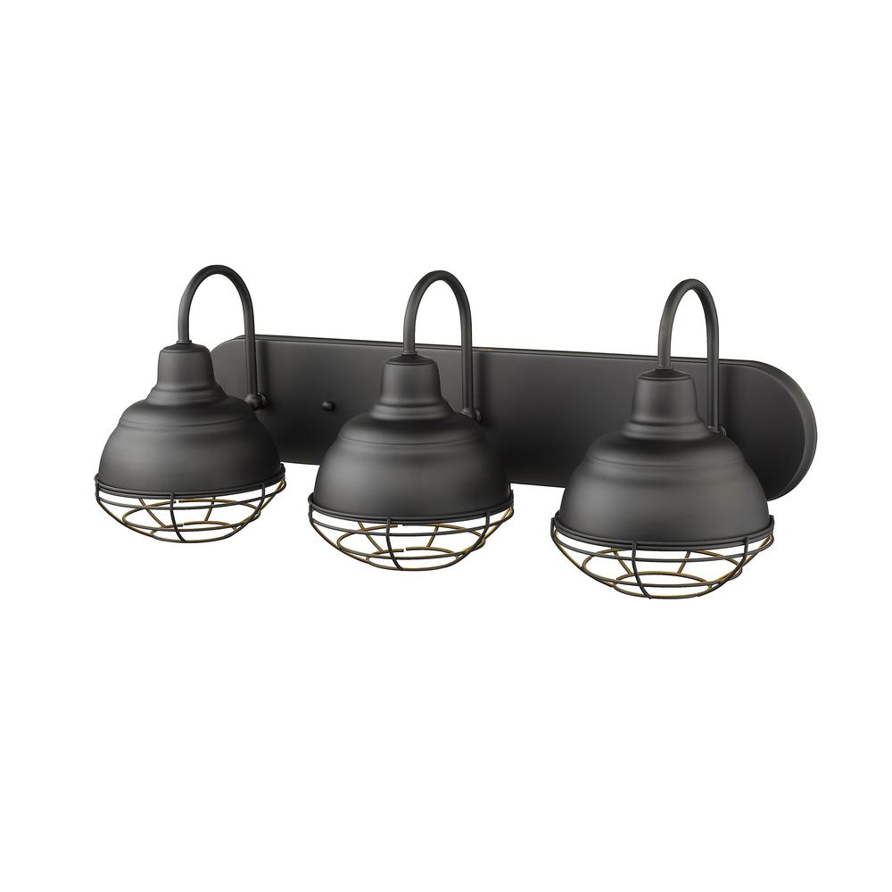 Millennium Lighting 3-Light 24.5 In. Matte Black Vanity-Light-5423-MB ...