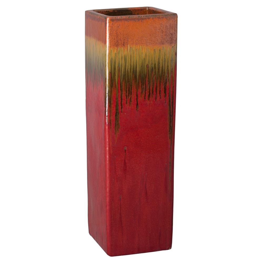 Emissary 39 In Pomegranate Square Tall Ceramic Pot 09052pg The Square Tall Ceramic Pot 09052pg