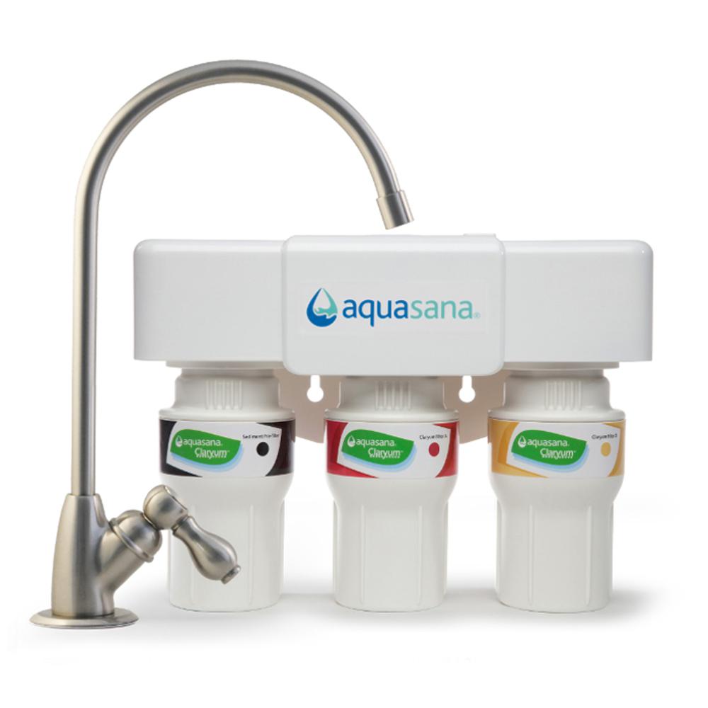 Aquasana 3-Stage under Counter Water Filtration System with Faucet in Brushed Nickel was $199.99 now $129.99 (35.0% off)