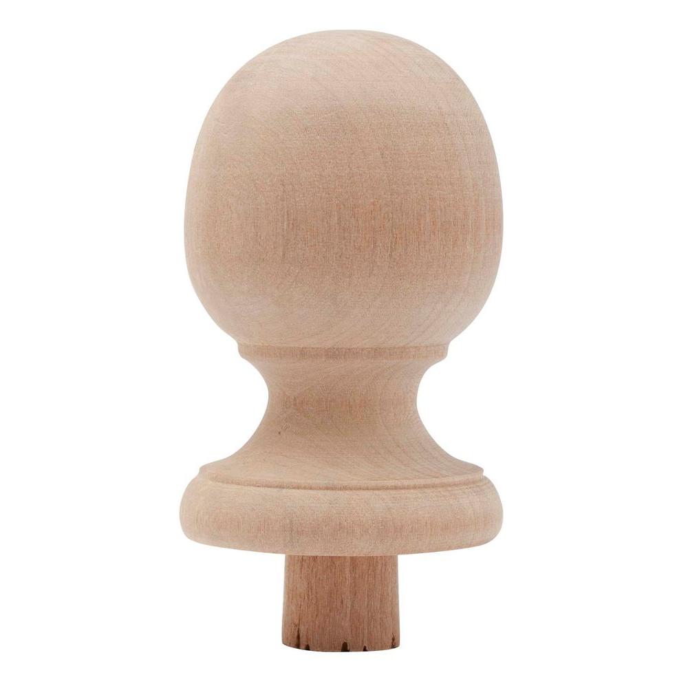 Waddell 2 in. x 2 in. x 3-1/2 in. Full Round Finial-FN56 - The Home Depot