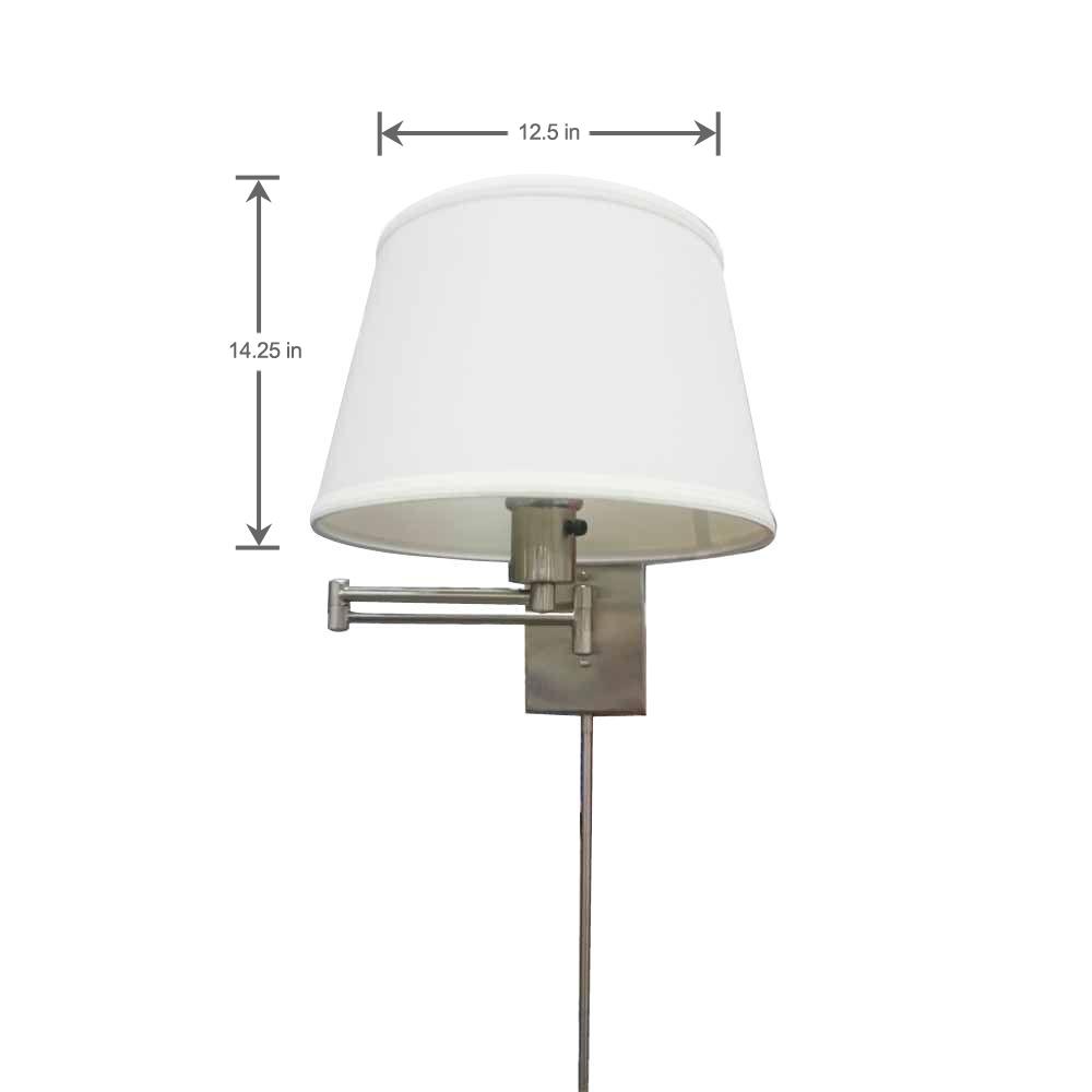 Hampton Bay Hutchinson 1 Light Brushed Nickel Swing Arm Sconce With White Fabric Shade Hbp609 35 The Home Depot - Swing Arm Wall Lamps Home Depot Hampton Bay Hutchinson 1 Light Brushed Nickel Swing Arm Sconce With White Fabric Shade Hbp609 35 The Home Depot - Swing Arm Wall Lamps Home Depot