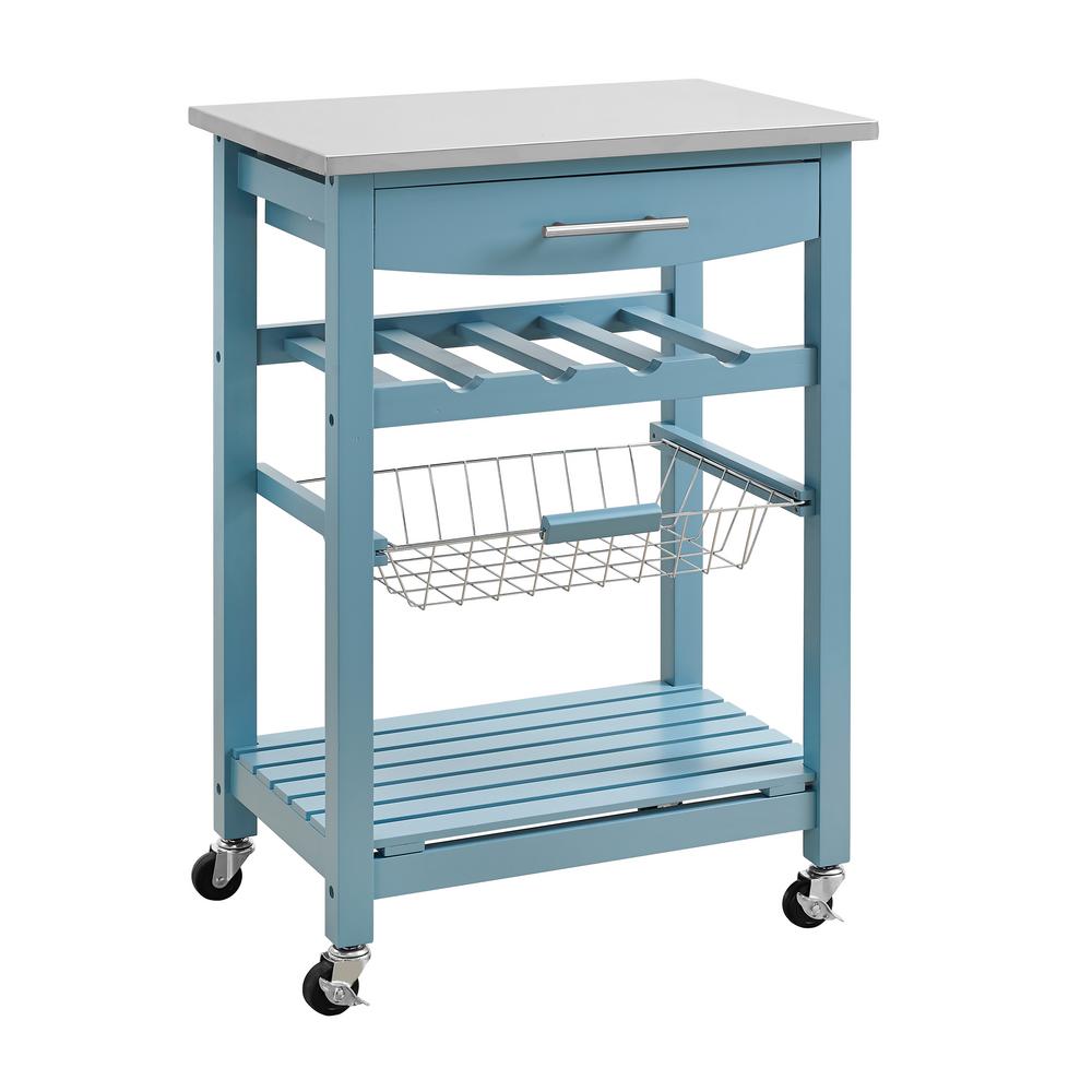 Blue Kitchen Carts Carts & Utility Tables The Home Depot