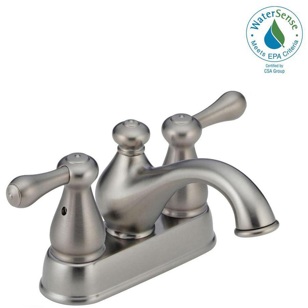 Delta Leland 4 in. Centerset 2Handle Bathroom Faucet in Stainless