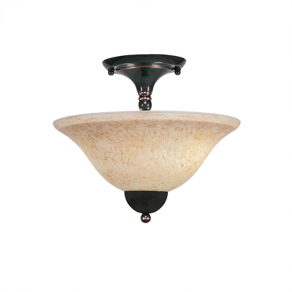 Cambridge 2 Light Black Copper Semi Flushmount Cli 0025432 The Cambridge 2 Light Black Copper Semi Flushmount