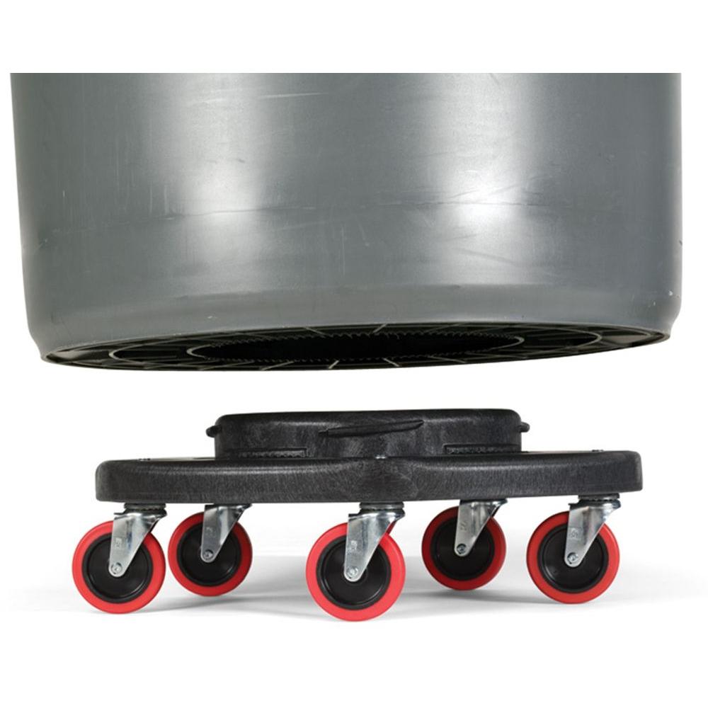 Brute Quiet Trash Can Bin Dolly 5wheel Platform Twiston Lock Durable