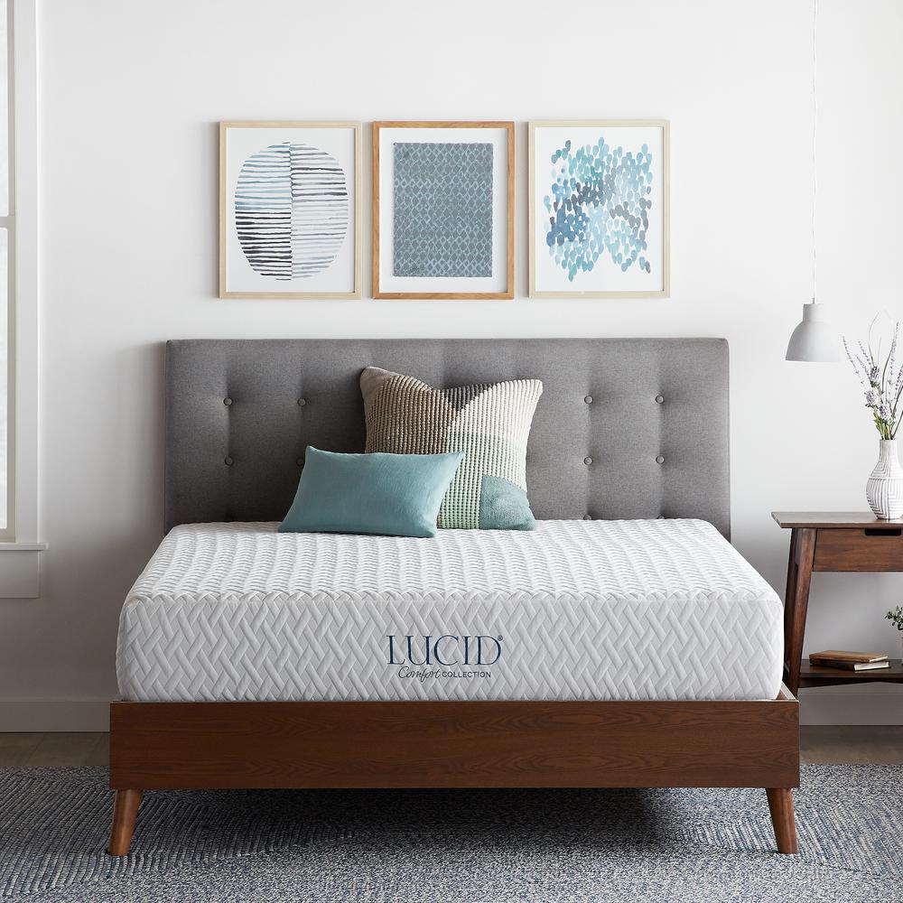 Lucid Comfort Collection 10in Plush Gel Memory Foam Tight Top Queen Mattress Lucc10qq30gf The Home Depot