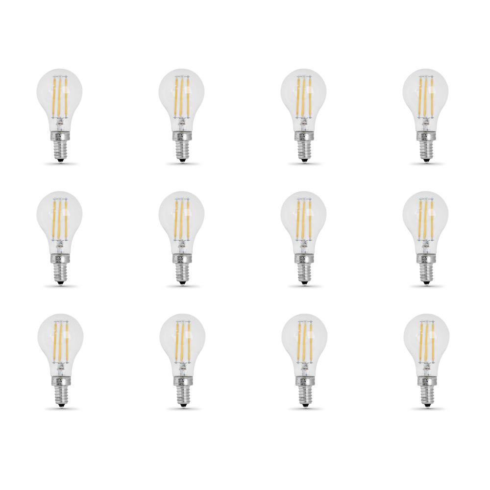 Feit Electric A15 Led Bulbs Light The Home Depot 60 Watt Equivalent 2700k A15 Candelabra Dimmable Filament Led Clear Glass Light Bulb