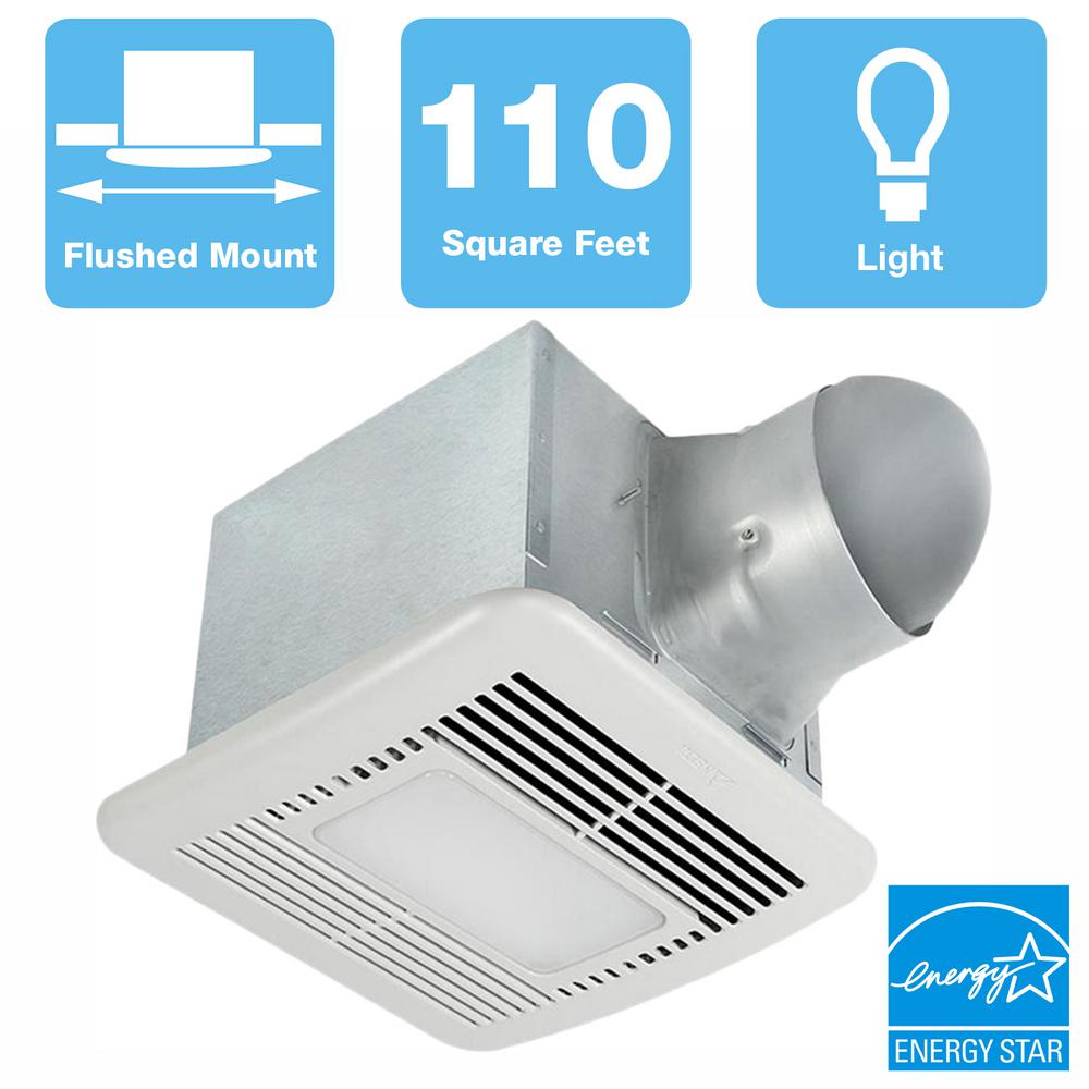 Delta Breez Signature 80 110 Cfm Adjustable Speed Ceiling Bathroom Exhaust Fan With Dimmable Led Light Energy Star