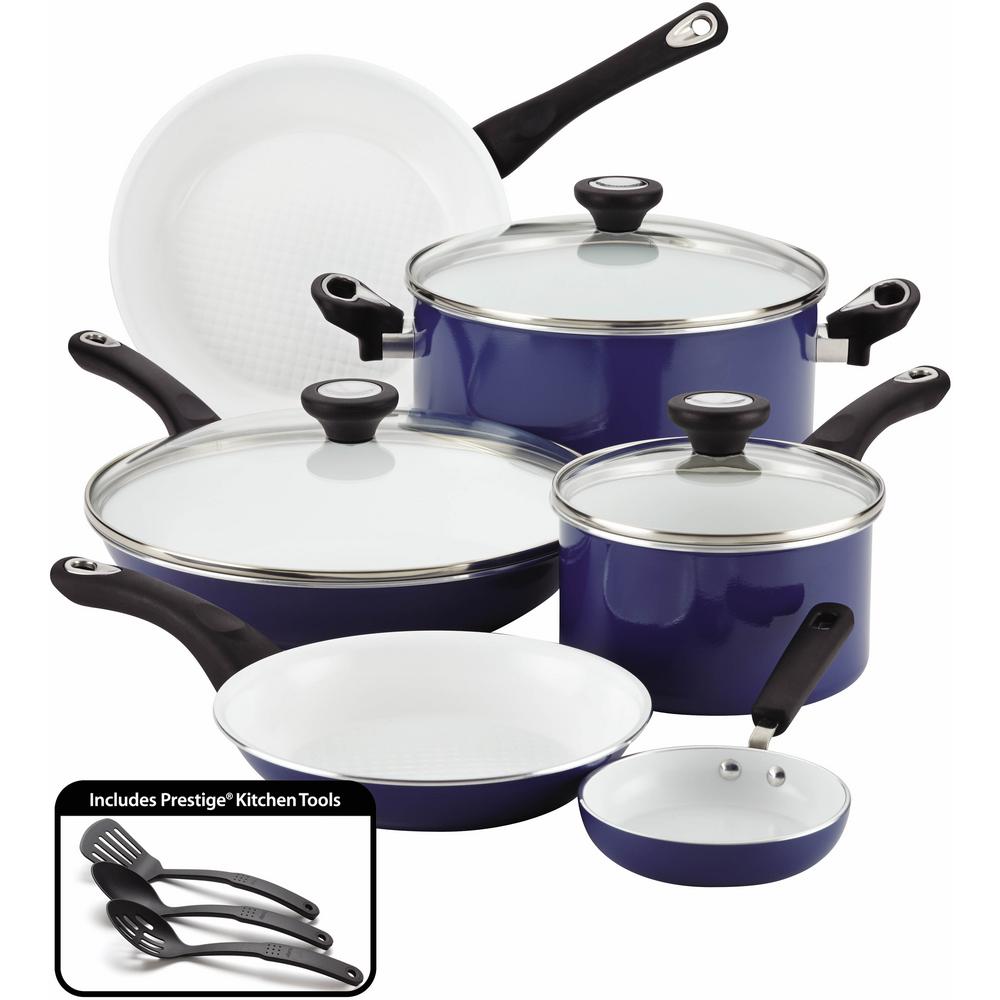 Farberware purECOok 12Piece Blue Cookware Set with Lids 17490 The