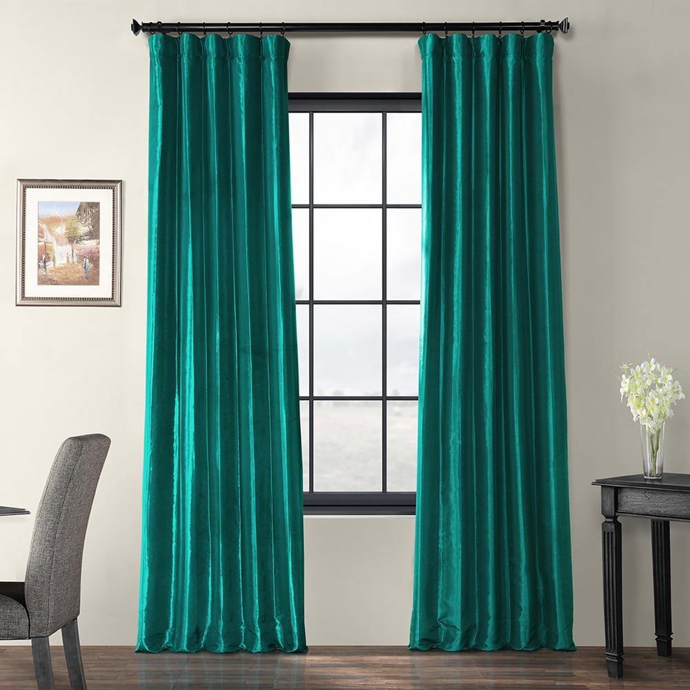 Exclusive Fabrics Furnishings Largo Teal Blue Faux Silk Taffeta