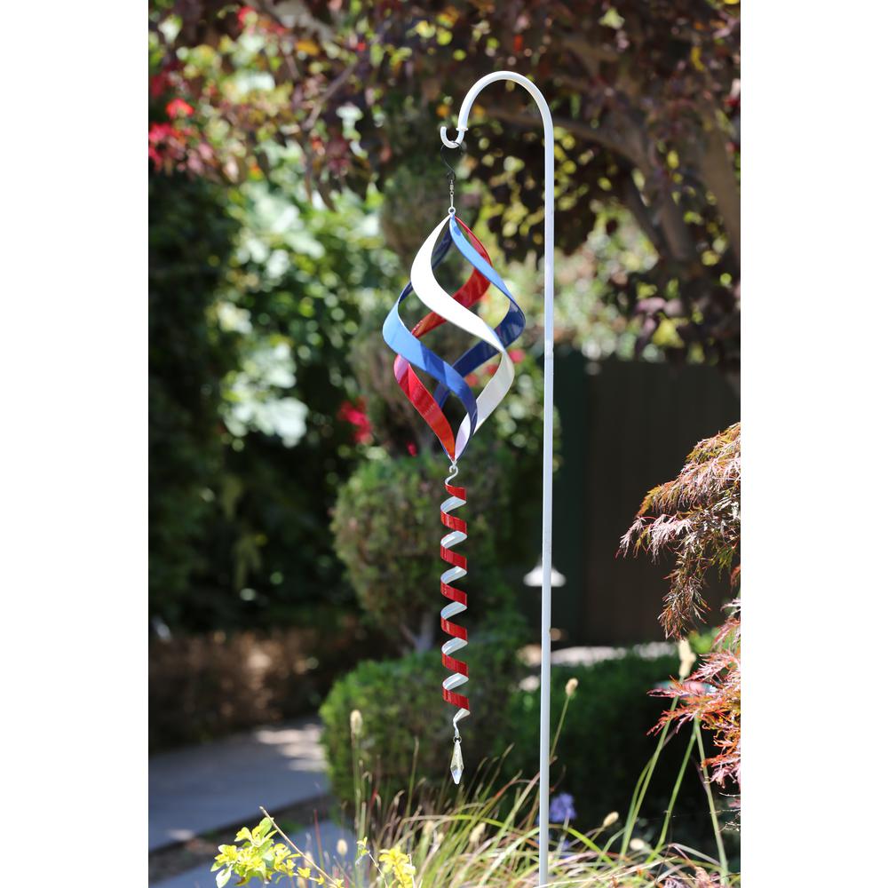Alpine Corporation 38 in. Red, White and Blue Metal Wind Spinner with