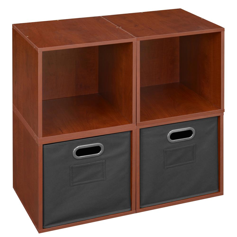 Niche Cubo 26 In H X 26 In W Cherry Grey 4 Cube And 2 Bin