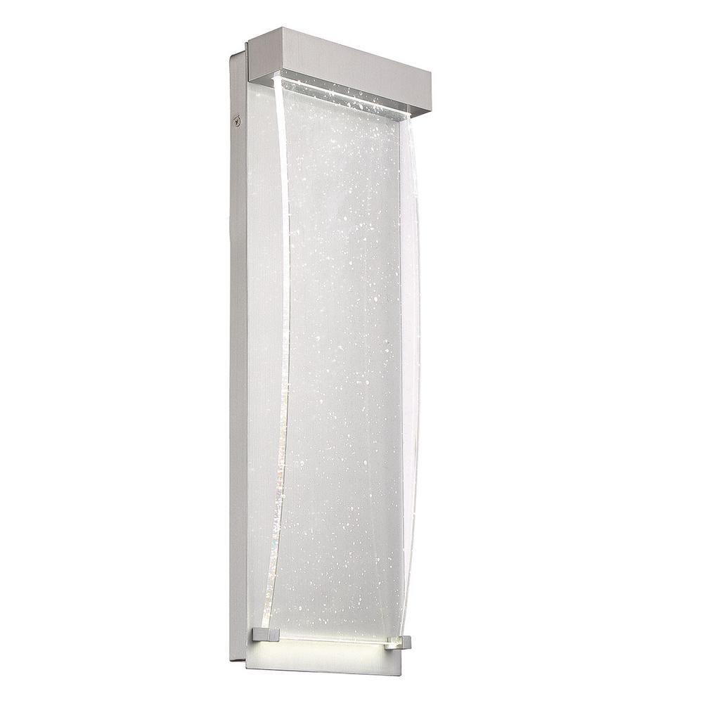 Eurofase Medium 1-Light Brushed Silver LED Large Outdoor ... on Large Wall Sconces 30 Inches And More id=43652