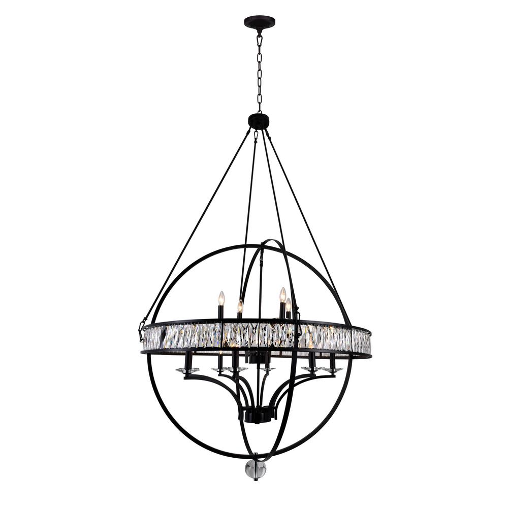 Cwi Lighting Arkansas 12 Light Black Chandelier 9957p42 12 101 The Home Depot - 