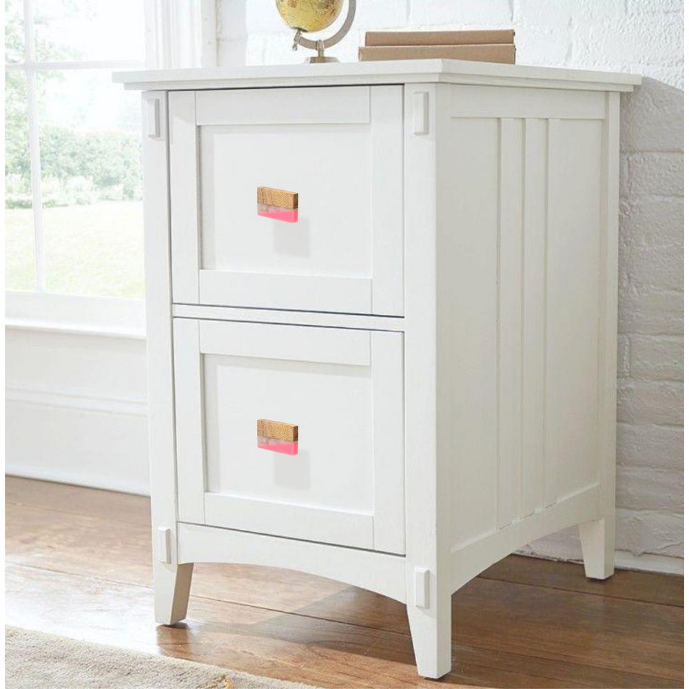 Mascot Hardware Frosted Timber 2 In White And Pink Marble Cabinet