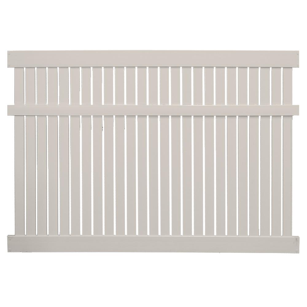 Weatherables Huntington 5 ft. H x 6 ft. W Tan Vinyl SemiPrivacy Fence