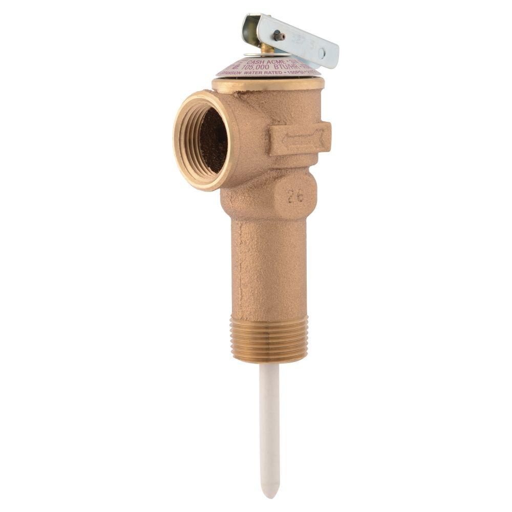 Cash Acme 3/4 in. Bronze NCLX5LX Temperature and Pressure Relief Valve with 21/2 in. Shank