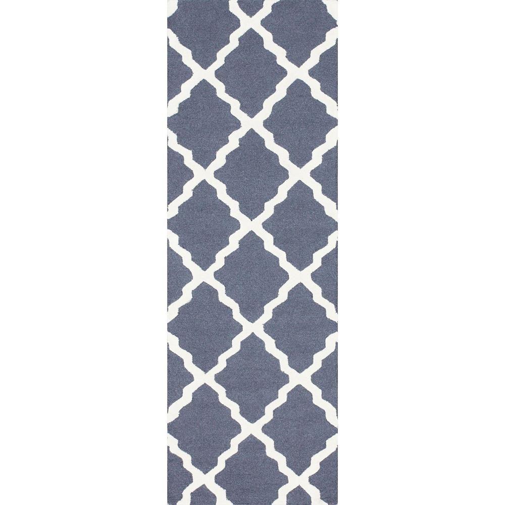 nuLOOM Trellis Blue Grey 3 ft. x 8 ft. Runner RugMTVS27E2608 The