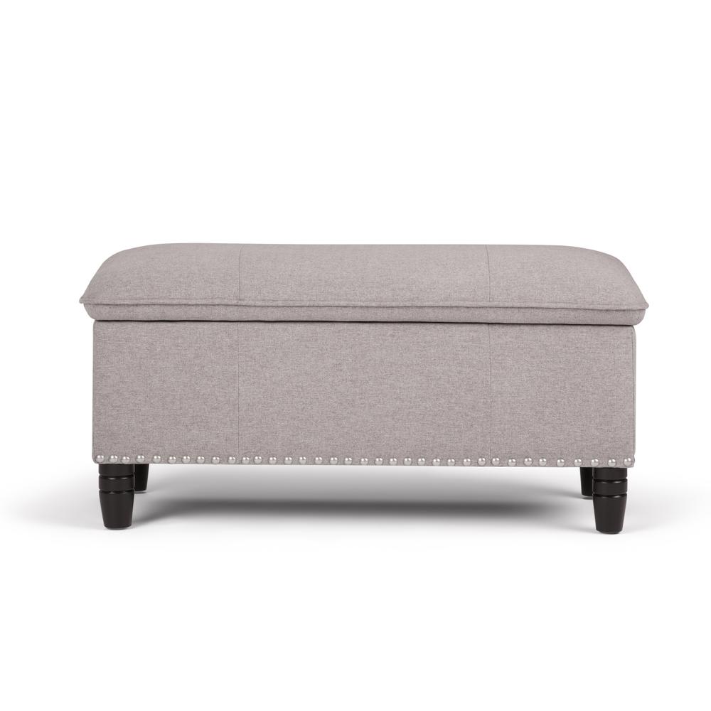 Simpli Home Emily Cloud Grey Pillow Top Storage Ottoman Bench3AXCOT