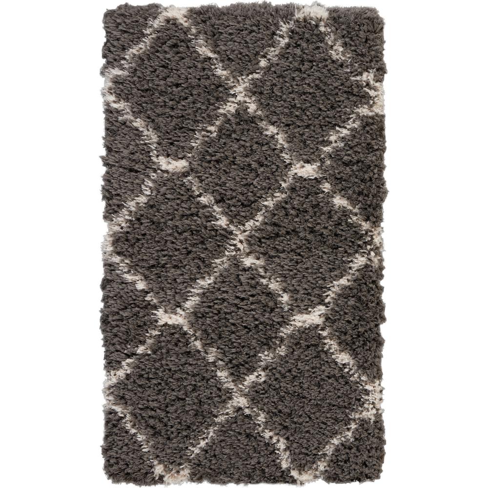 Nourison Ultra Plush 2 X 4 Dark Grey Area Rug