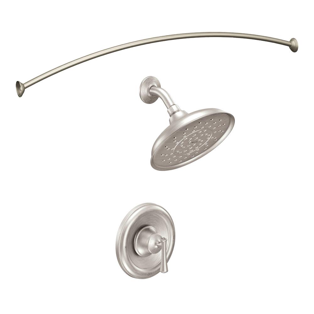 Moen Ashville 1 Spray Single Handle Shower Faucet With Valve In