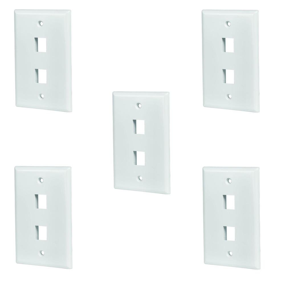 5//pk Single Gang White Plastic Surface Mount Junction Box For Wall Plate