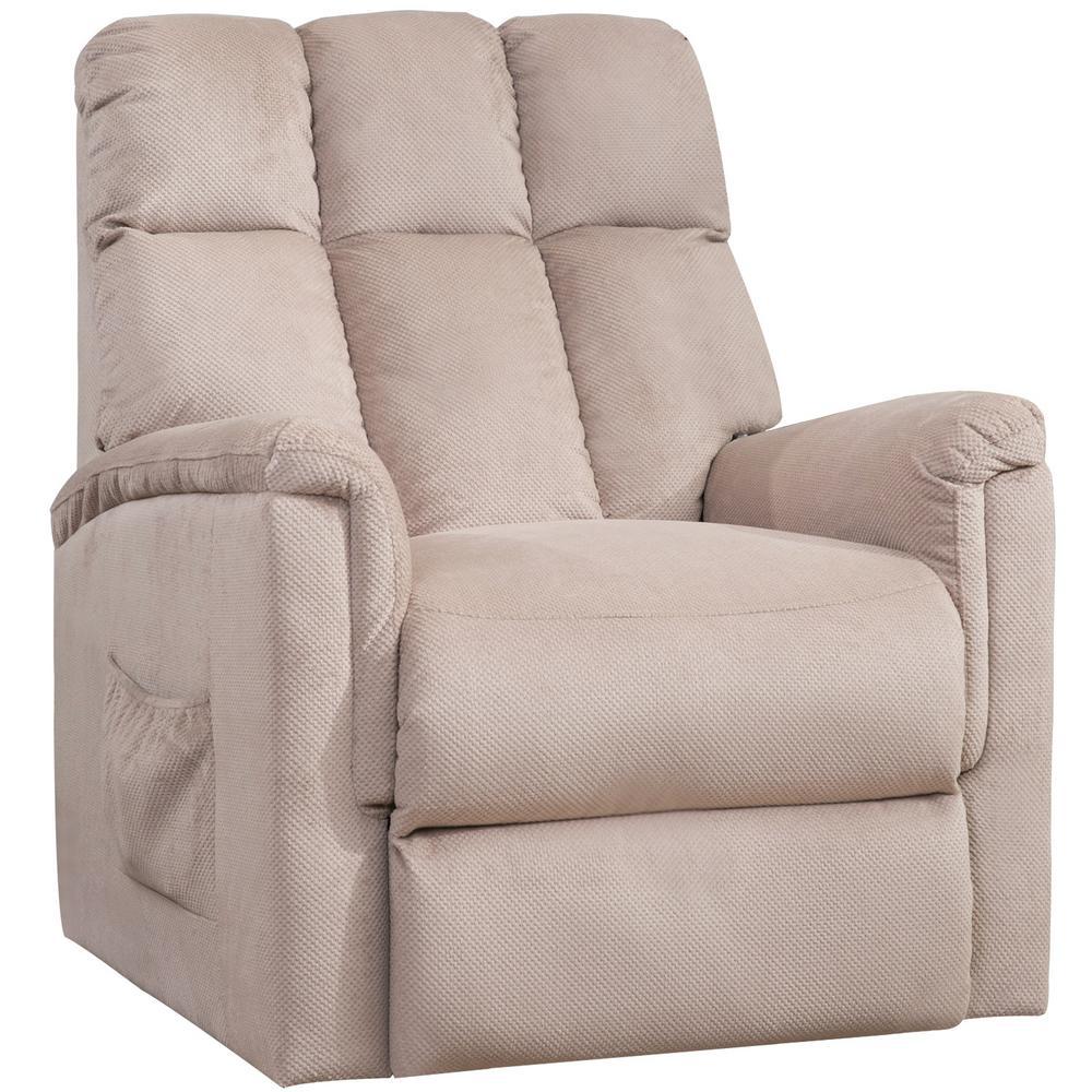Merax Beige Soft Fabric Recliner Chair With Remote Control