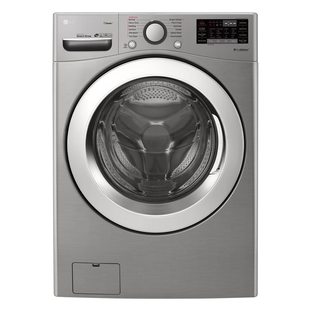 4.5 cu.ft. Ultra Large Capacity Front Load Washer with Steam and Wi-Fi Connectivity in Graphite Steel