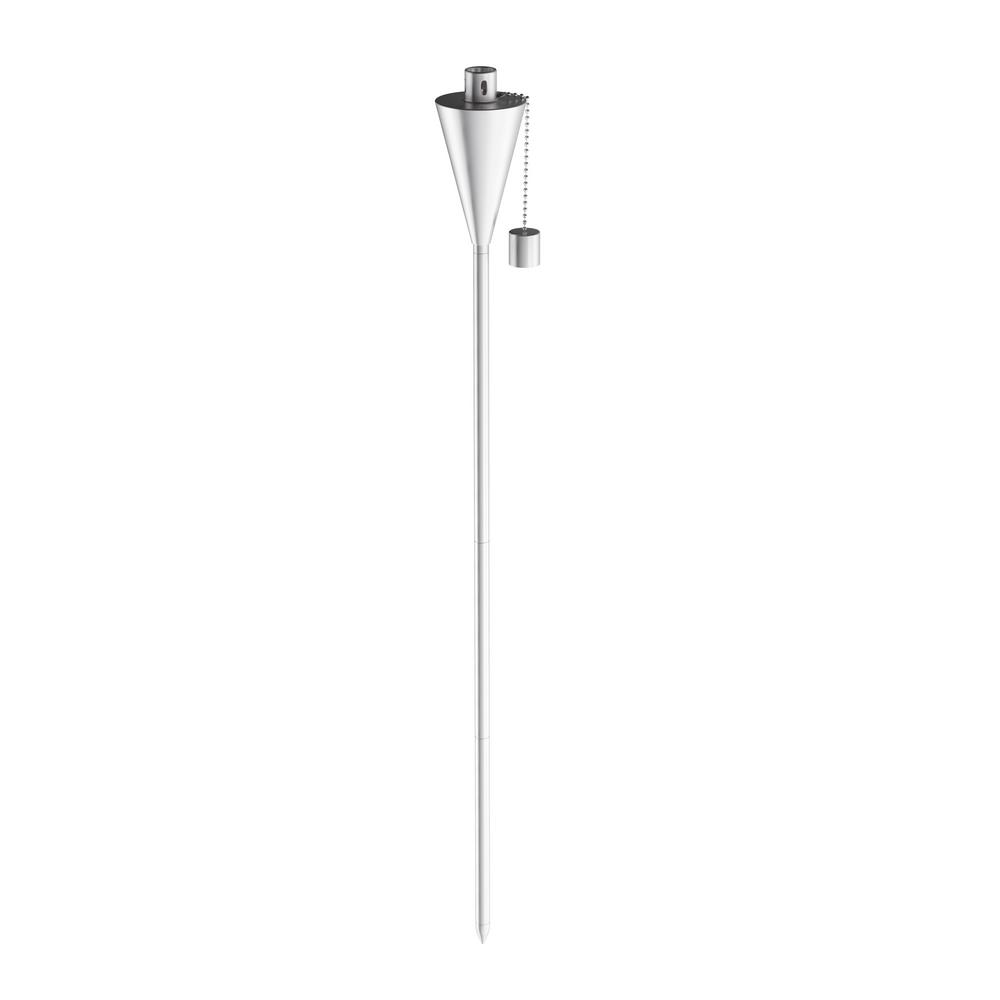 Pure Garden 46 in. Adjustable Height Stainless Steel Torch Lamp