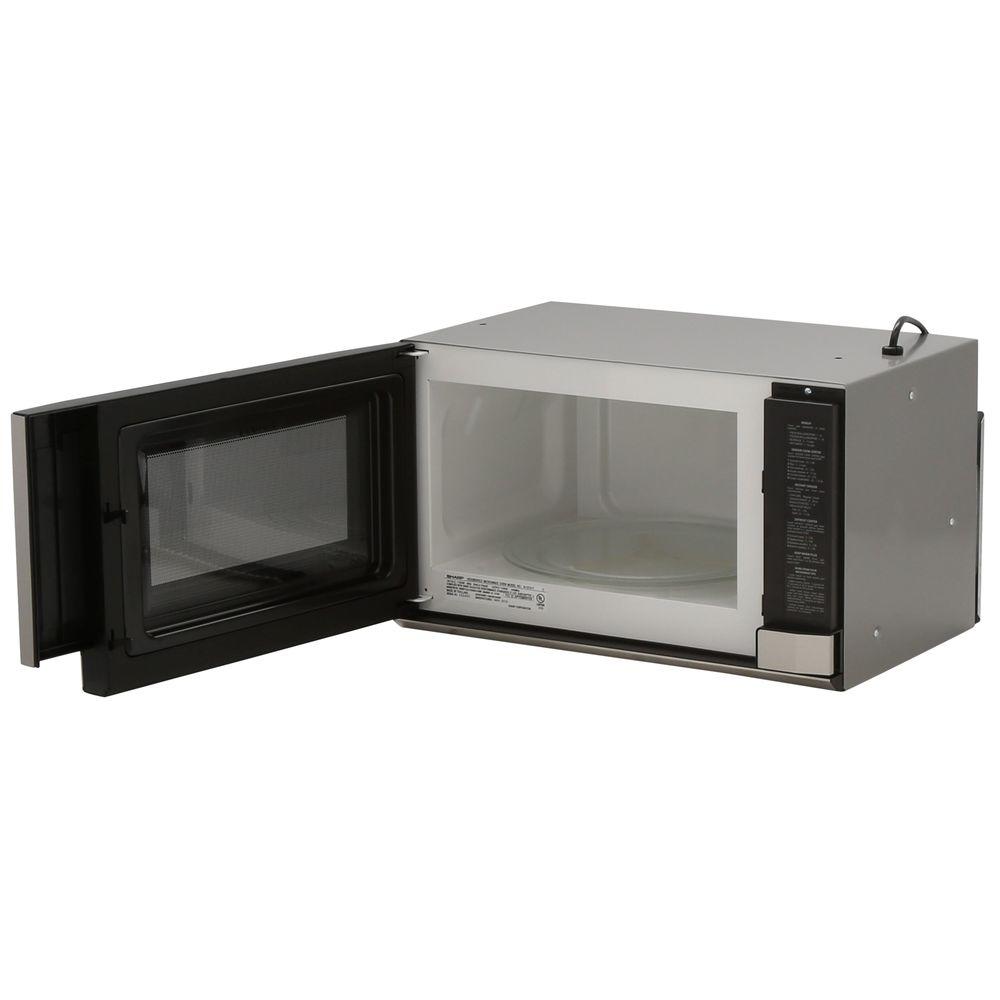 Sharp 1 5 Cu Ft Over The Counter Microwave In Stainless Steel