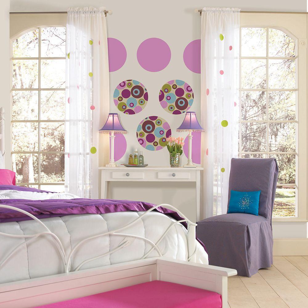 Wallpops 13 In X Purple Perk Dot 10 Piece Wall Decal Purple Perk Dot 10 Piece Wall Decal