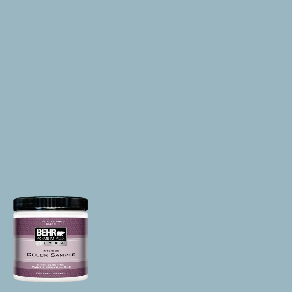BEHR Premium Plus Ultra 8 oz. S4703 Peaceful Blue Eggshell Enamel