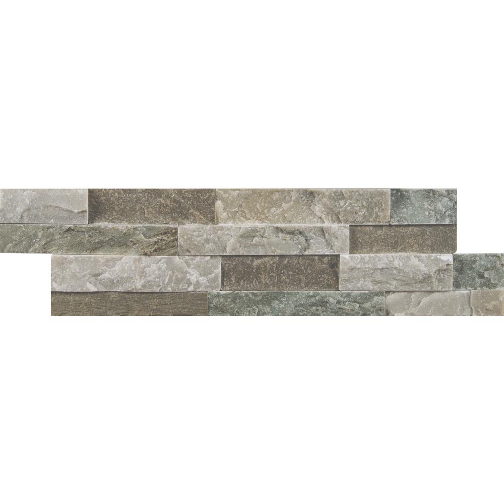 Floor Garage Blue Slate Tile Natural Stone The Home Depot Sierra Blue Mini Ledger Panel 4 5 In X 16 Natural Quartzite Wall Tile
