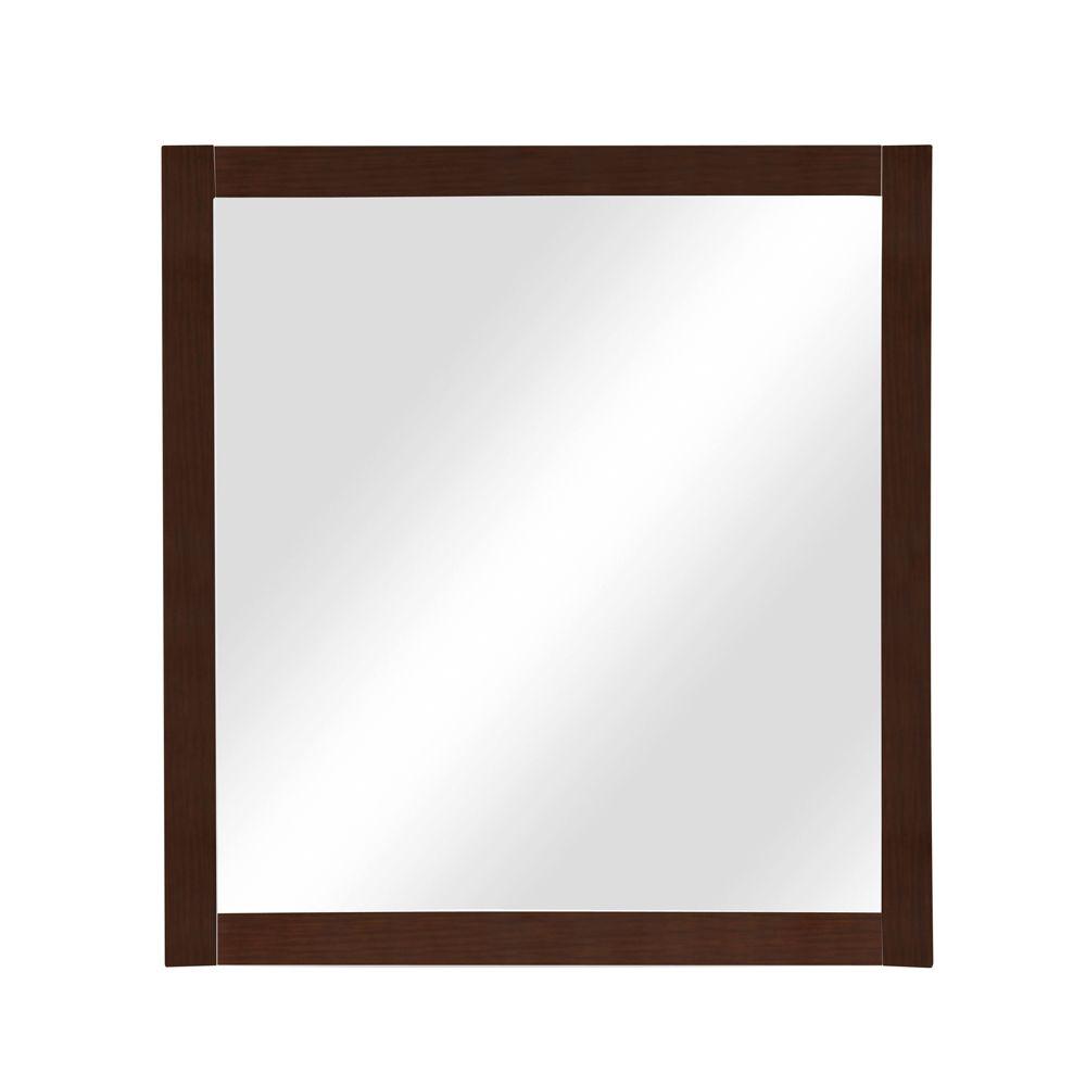Wall Decolav Mahogany Bathroom Mirrors Bath The Home Depot Birch Framed Wall Mirror In Mahogany