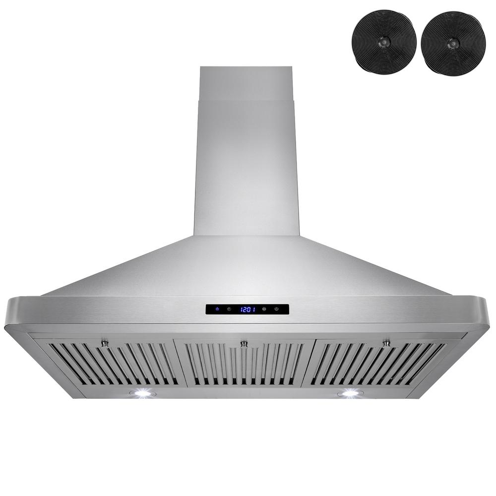 AKDY 36 in. Convertible Kitchen Wall Mount Range Hood in Stainless