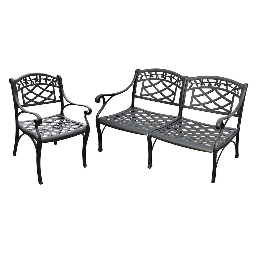 Sedona 2 Piece Cast Aluminum Patio Conversation Set