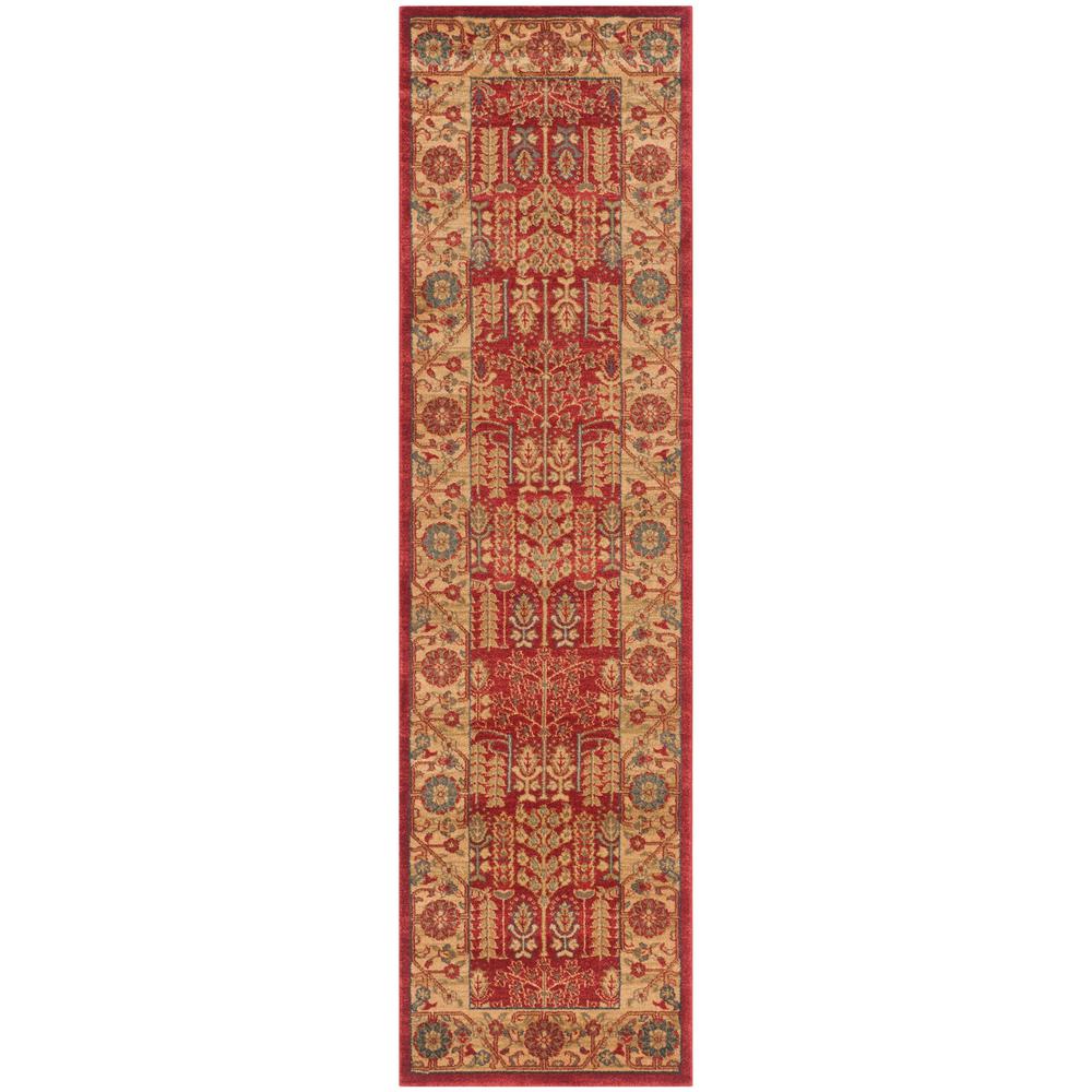 Safavieh Mahal Red/Natural 2 ft. x 12 ft. Runner RugMAH697A212 The