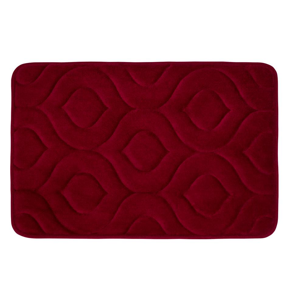 Bouncecomfort Naoli Barn Red 20 In X 34 In Memory Foam Bath Mat