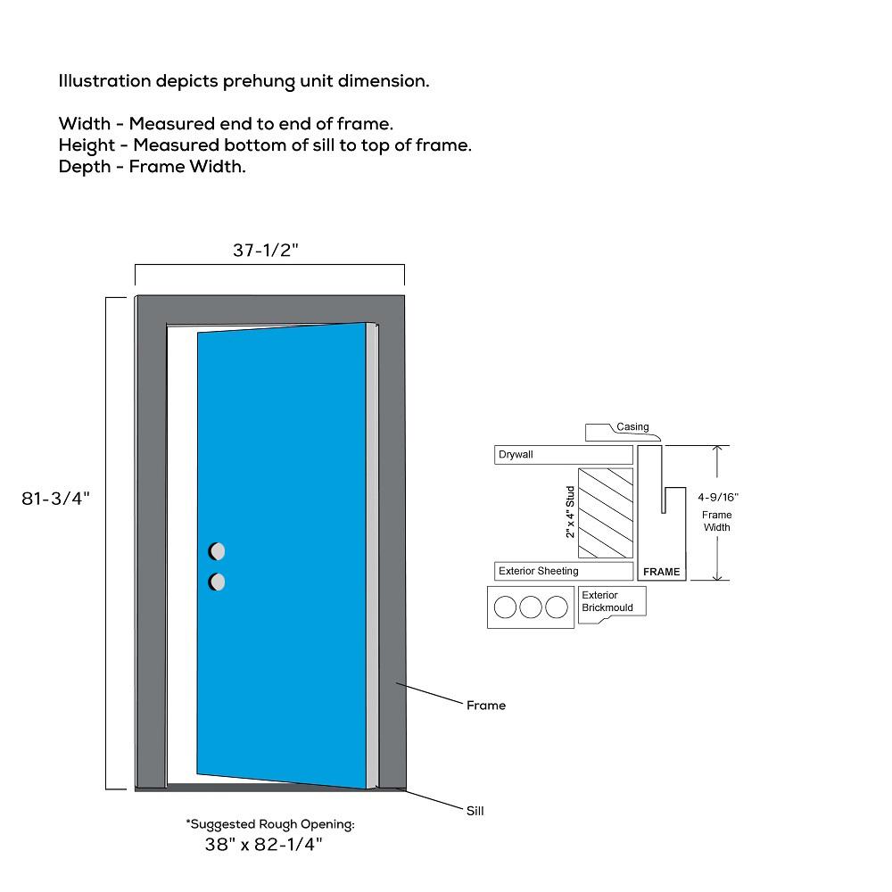 Mmi Door 36 In X 80 In Simulated Divided Lites Right Hand 3 4