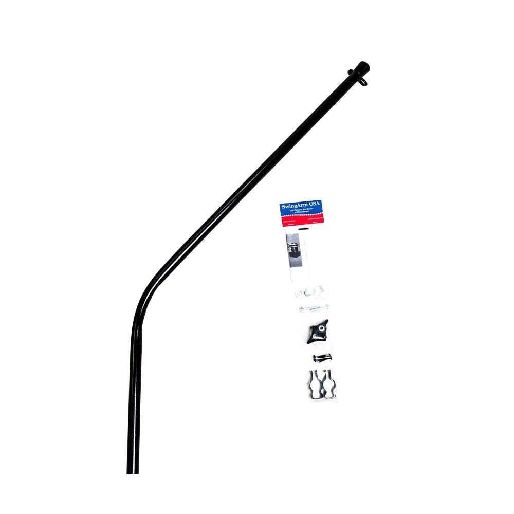 Mini Upright Mounted Single Hook Black Swinging Bird Feeder and Plant Hanger