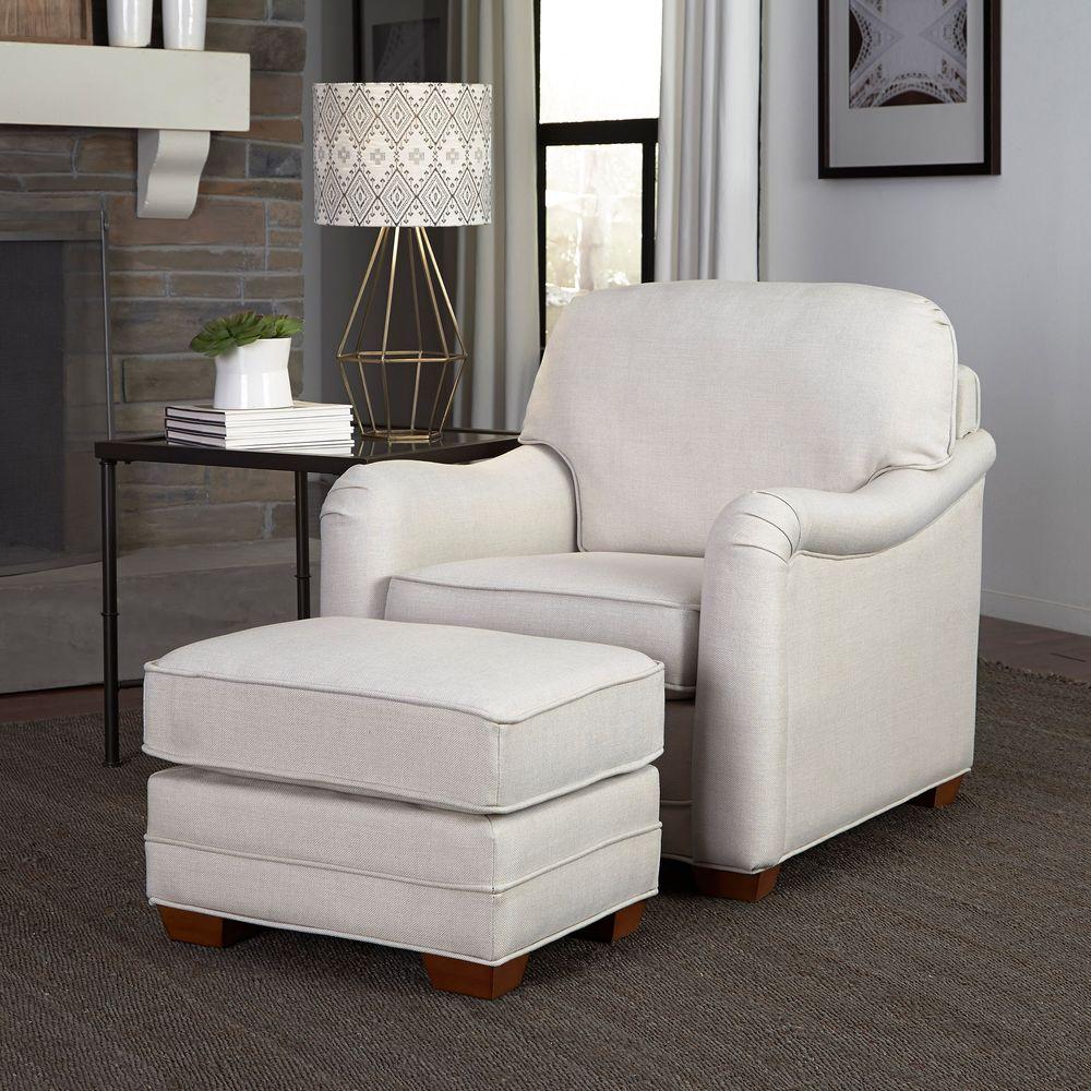 Home Styles Heather Off-White Arm Chair with Ottoman-5205-100 - The Home Depot