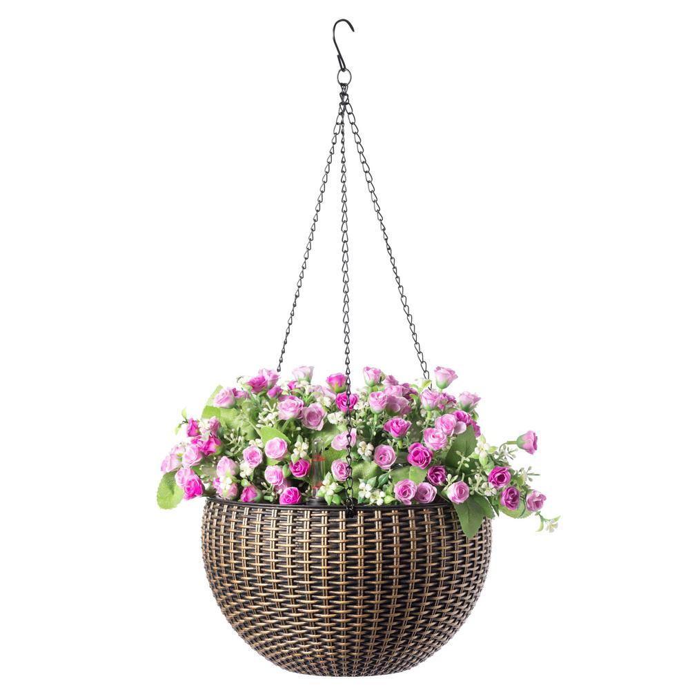 US Plastic Hanging Flower Pot Chain Plant Planter Basket Garden Home Decors Use