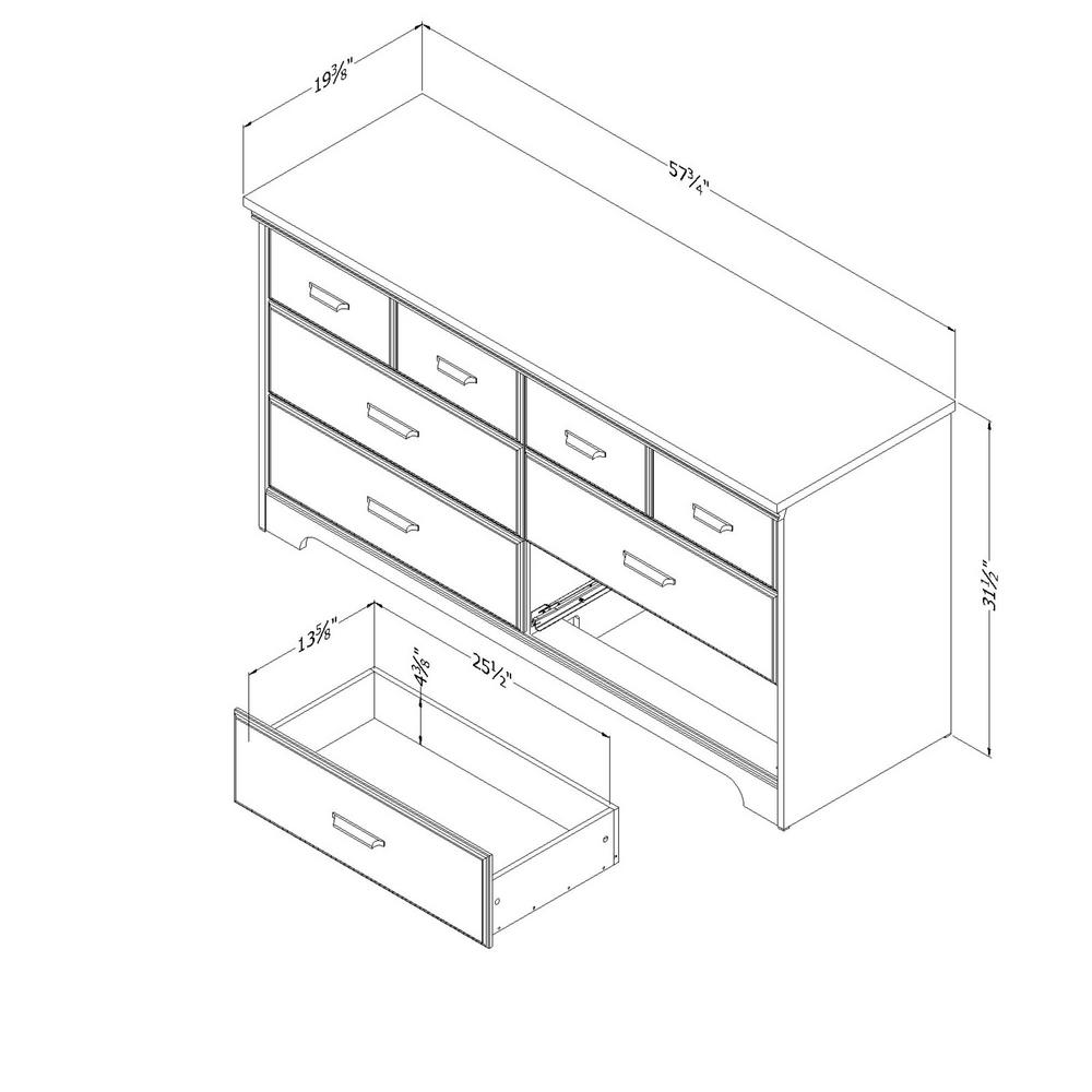 South Shore Furniture 11305 Versa 6 Drawer Double Dresser Country Pine Dressers Chests Of Drawers Furniture